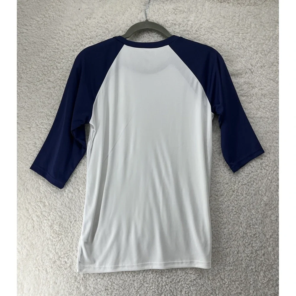 Alo Sport Youth Baseball Tee Raglan Large Blue White - Picture 6 of 6
